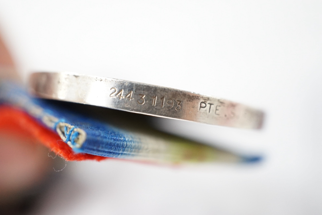 Four reproduction military medals;, an unnamed GVI Naval Conspicuous Gallantry Medal, The Air Crew Europe Star, The Artic Star, South Atlantic Medal, attributed to 24431193 PTE. S.P. Bullivant. PARA., Condition - fair to